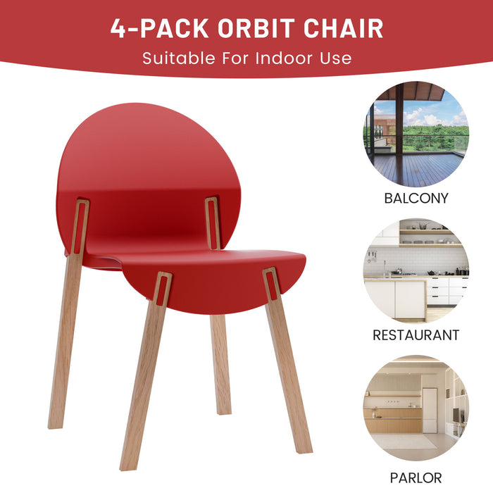 4 Piece Set Of Single Chairs With Long Table