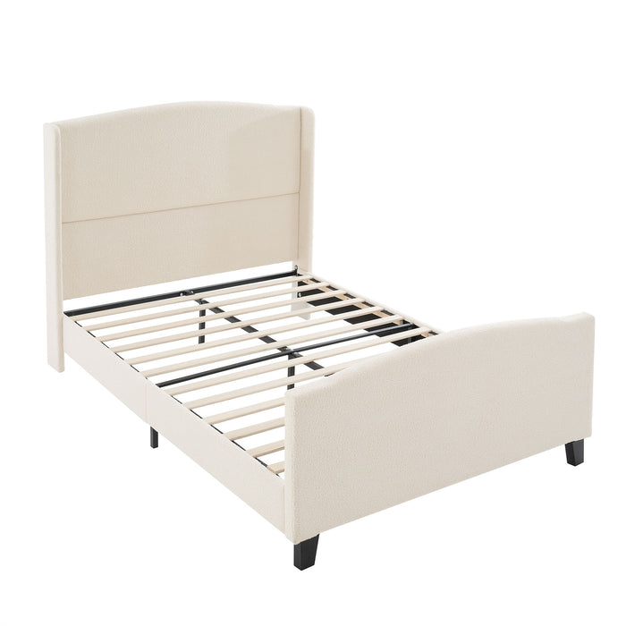 Platform Bed Frame With Tall Headboard And High Footboard