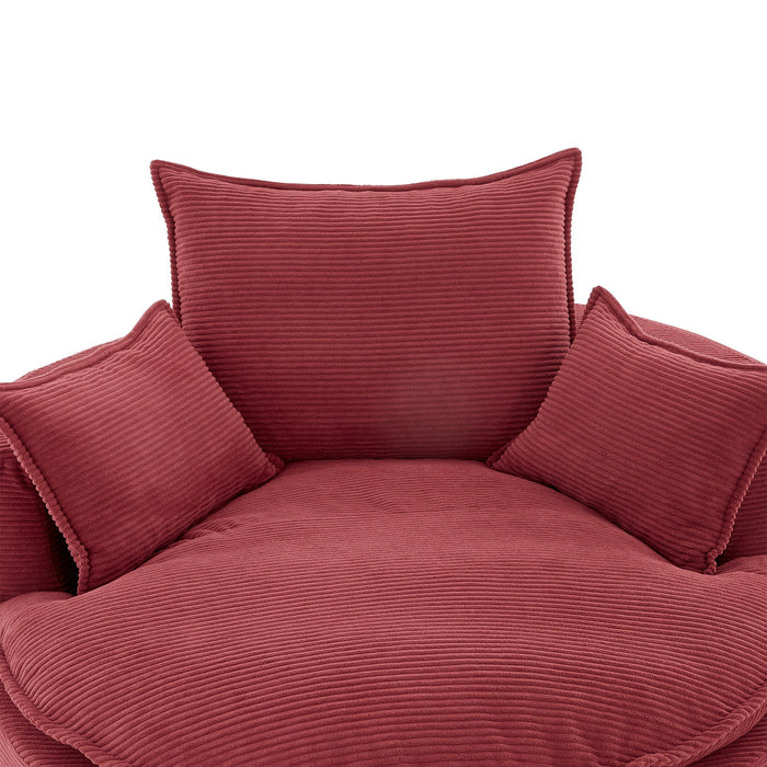 360° Swivel Accent Barrel Chair With Dual Layer Cushion And 3 Removable Pillows