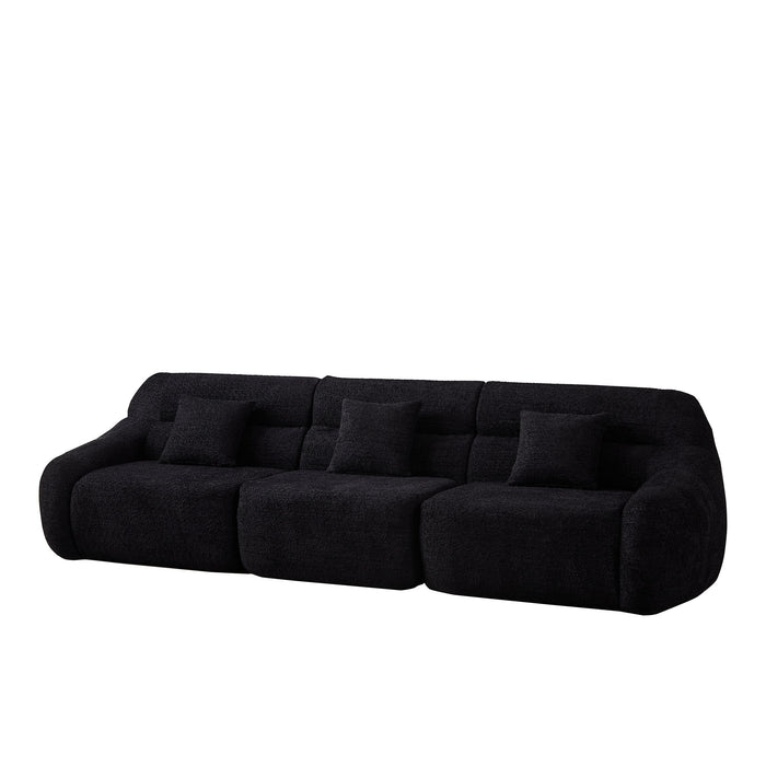 Luxury Curved Corner Sectional Sofa With 4 Pillows