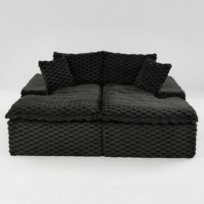 Double Chaise Lounge With Full Compressed Sponge