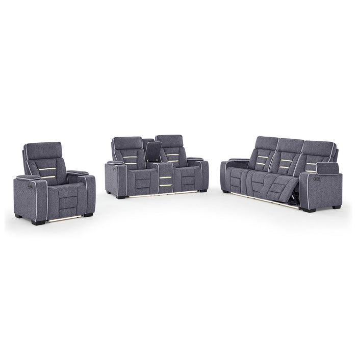Austin - Console Reclining Loveseat With Storage Arms - Gray