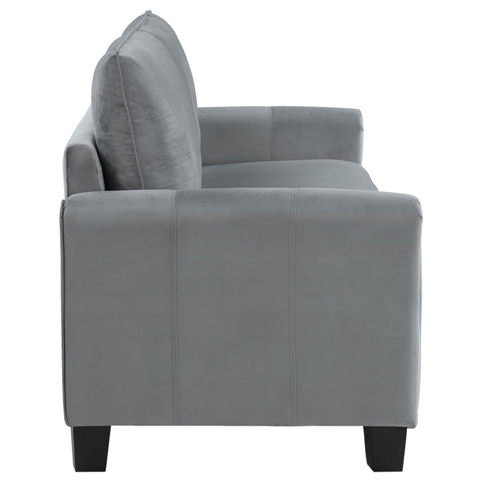 Dixon - Upholstered Sofa With Rounded Arms And Texture - Gray