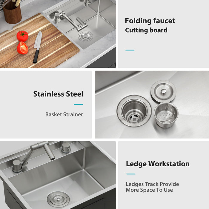 Undermount Bar Sink With Folding Faucet