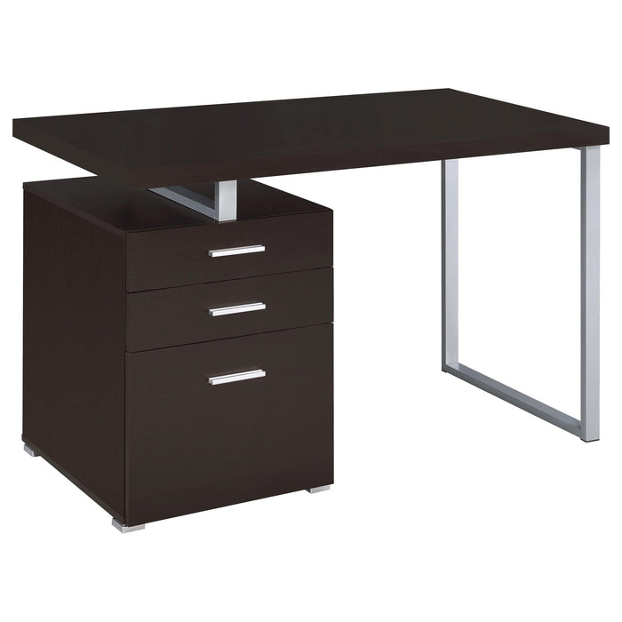 3 Drawer Reversible Office Desk - Cappuccino