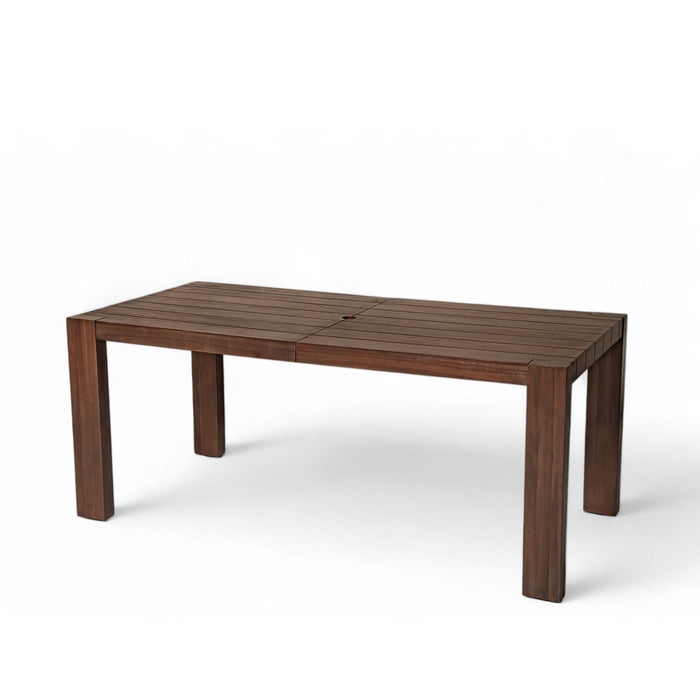 Outdoor Dining Set Rectangular Table With Umbrella Hole