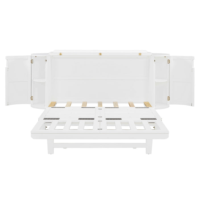 Murphy Bed With Hidden Storage & Modern Woven Design