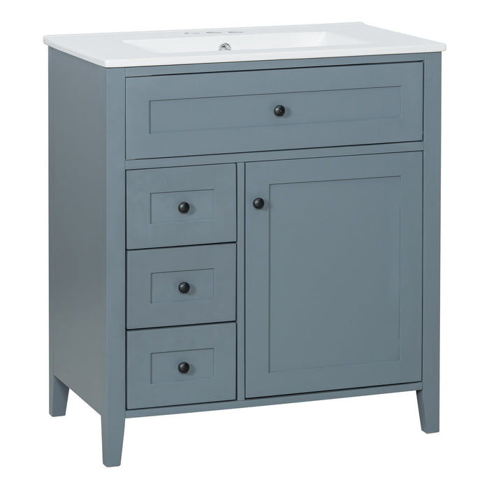 Bathroom Vanity With Sink, 3 Drawers And Adjustable Shelf, Freestanding Storage Unit