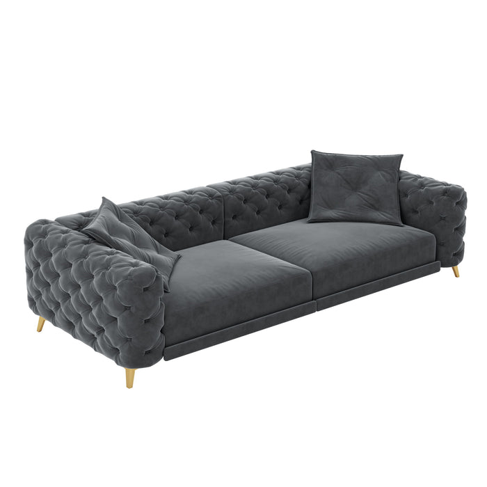 3 In 1 Convertible Sleeper, Deep Seat Pull Out Sofa Bed, Button Tufted