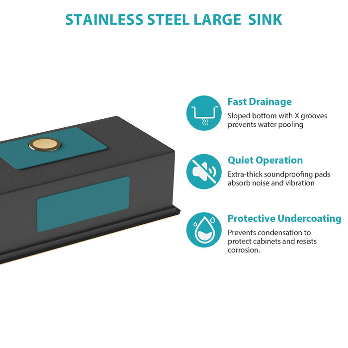 Stainless Steel Undermount Kitchen Sink With Workstation