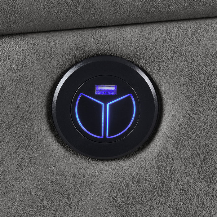 Barton - Upholstered Power Reclining Sectional Sofa - Gray