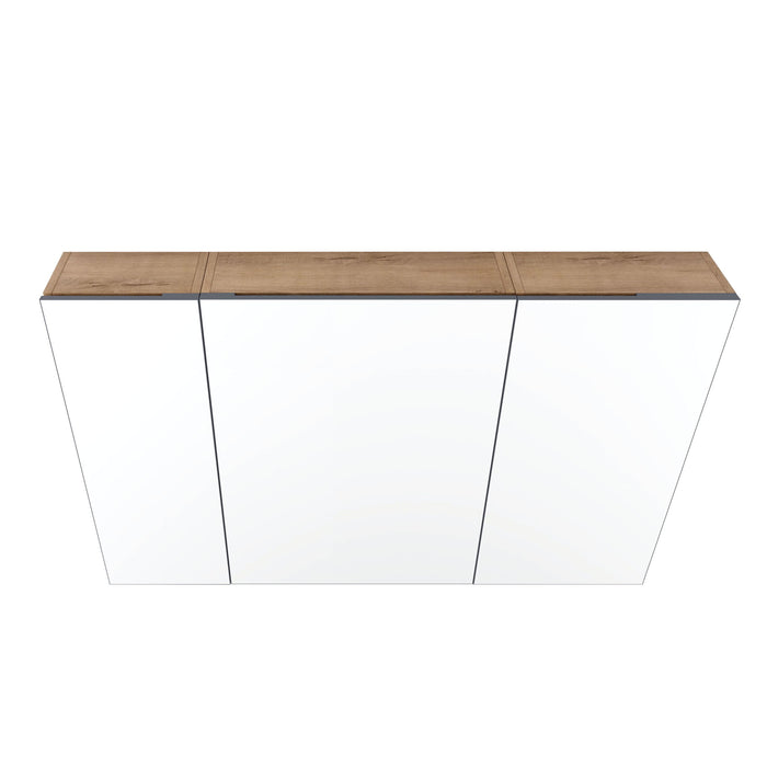 Wall Mounted Bathroom Cabinet With Adjustable Shelves Storage Cabinet - Imitative Oak