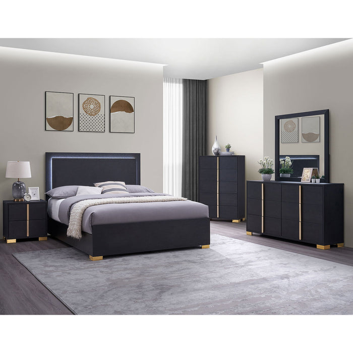 Jeremiah - 6 Drawer Dresser With Mirror - Black