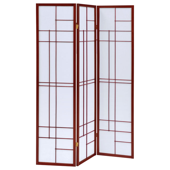 Colby - 3-Panel Folding Floor Screen - Brown / White