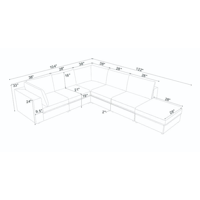 Reversible Modular Sectional Sofa With Custom Configuration
