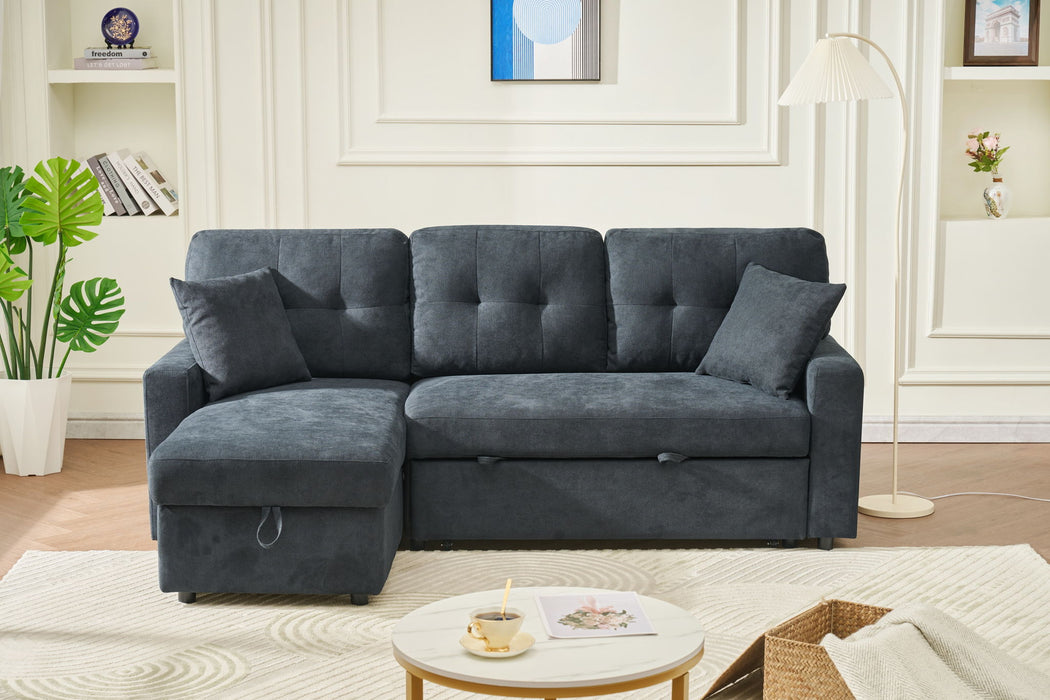 Reversible Sofa Couch Sleeper With Pull Out Bed And USB Port