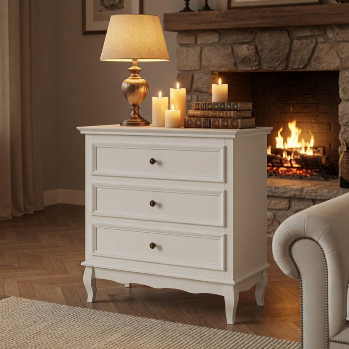 3 Drawer Dresser - White