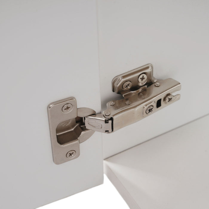 Wall Mounted Bathroom Vanity With Sink, 2 Open Shelves - White