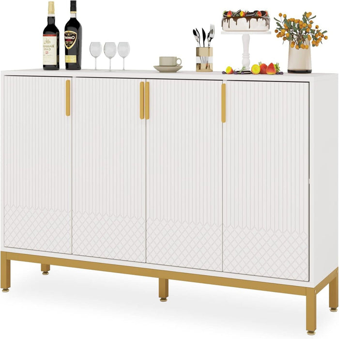 Buffet Sideboard Cabinet With Geometric Doors