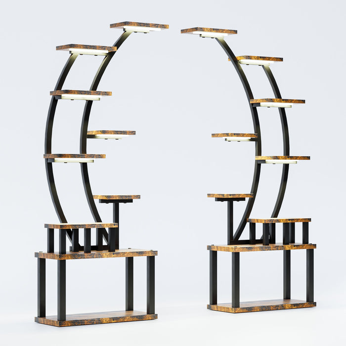 9 Tiered Indoor Plant Stand With 5 Adjustable Grow Lights
