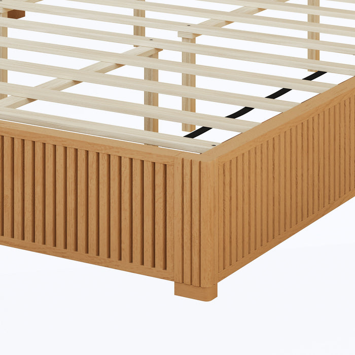 Platform Bed Frame With Headboard, Floor Standing Design