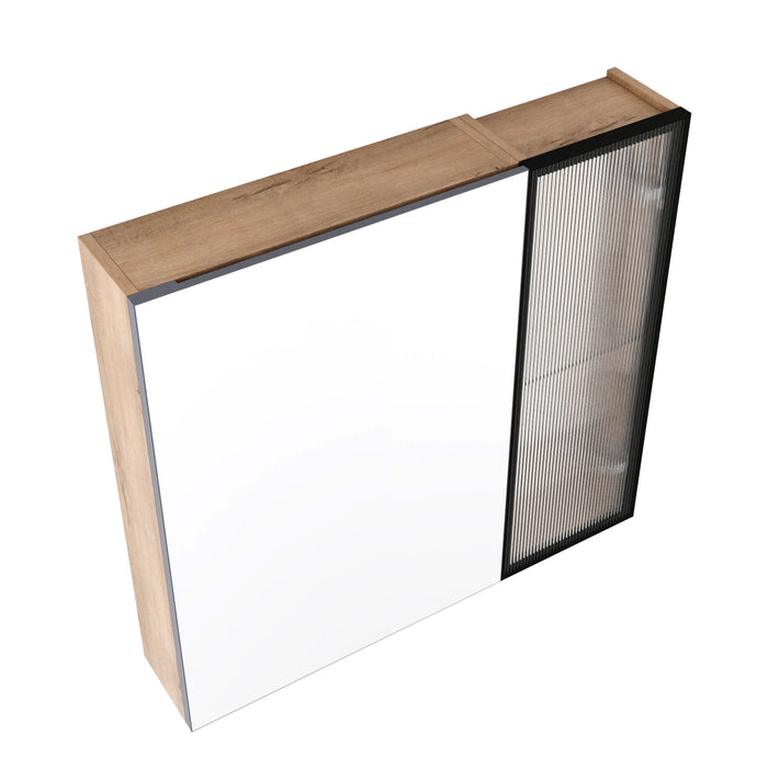 Wall Mounted Bathroom Cabinet & Adjustable Shelves - Imitative Oak