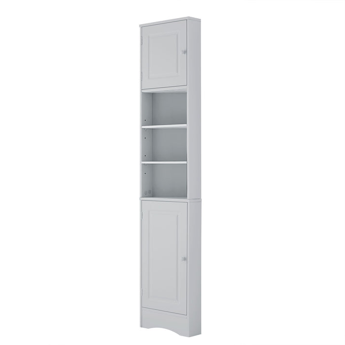 Multi Functional Corner Cabinet With Adjustable Shelves And 2 Doors