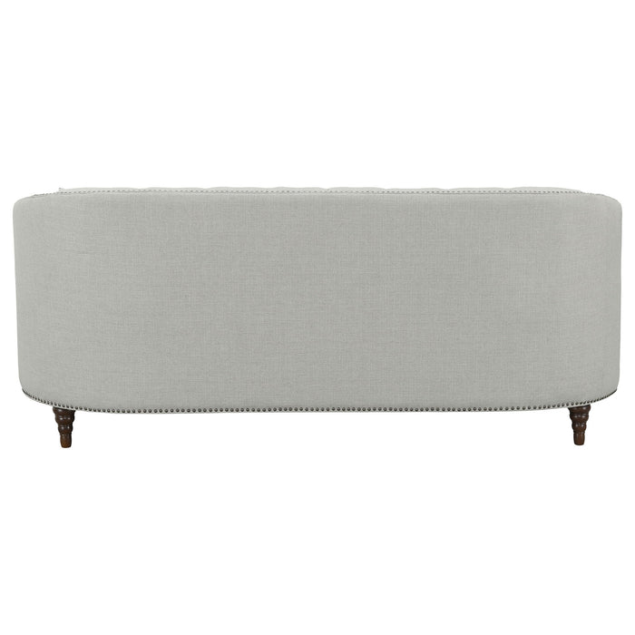 Veronica - Light Sloped Sofa With Tufted Elegant Upholstered Lounge Seating - Light Gray