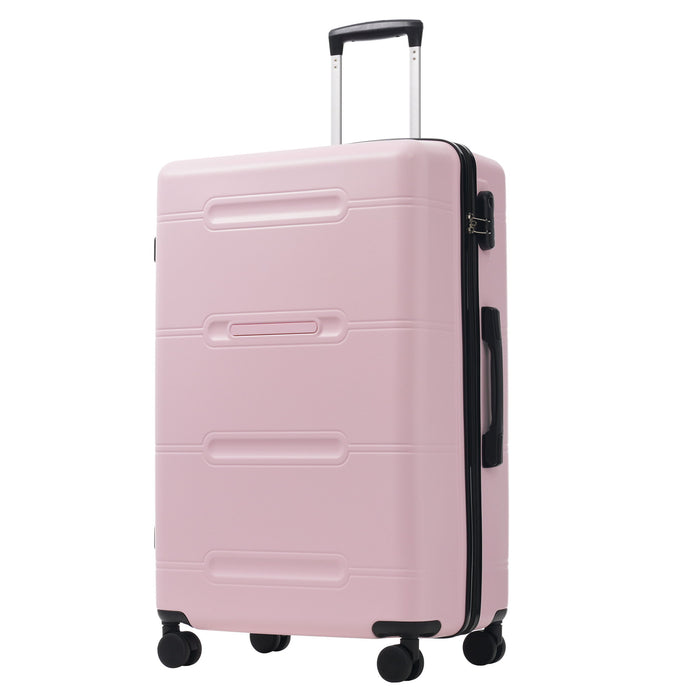 6 Piece Lightweight Hardshell Luggage Set With Double Spinner Wheels, Password Lock