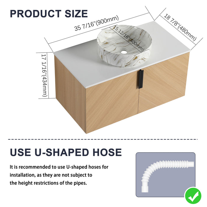 Wall Mounted Bathroom Vanity & Art Sink