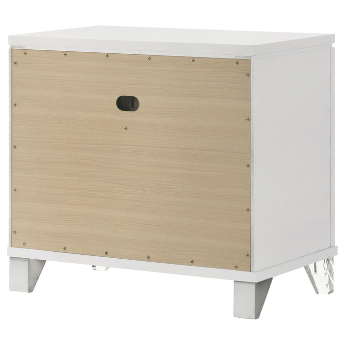 2 Drawer Nightstand With Accents - White