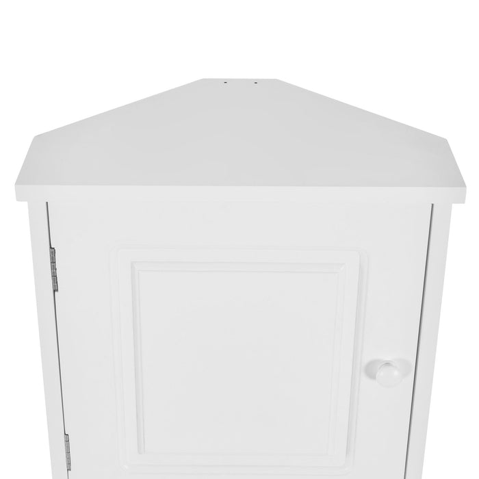 Multi Functional Corner Cabinet With Adjustable Shelves And 2 Doors