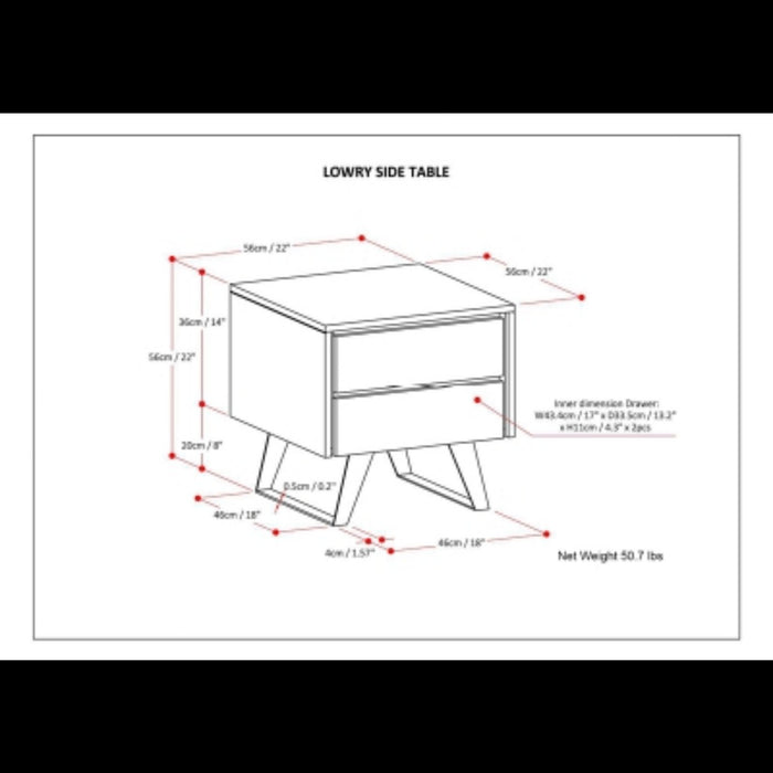 Lowry - Side Table - Natural