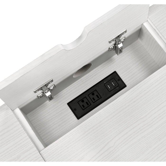 Verster - Writing Desk With USB - Black / Natural