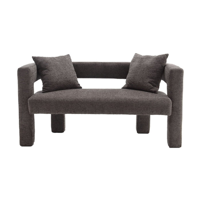 Modern Chenille Loveseat Sofa, Comfy Upholstered 2 Seater