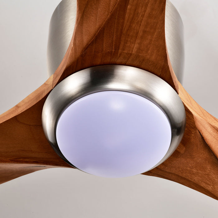 Flush Mount Fan Light, 3 Blades Ceiling Fan With Lights Remote Control, Quiet DC Motor, 6 Speed - Nickel