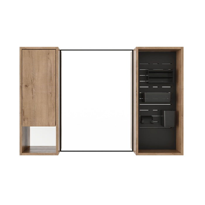 41.6" Wall Mounted Bathroom Cabinet With Soft Close Door, Storage Cabinet Featuring - Imitative Oak