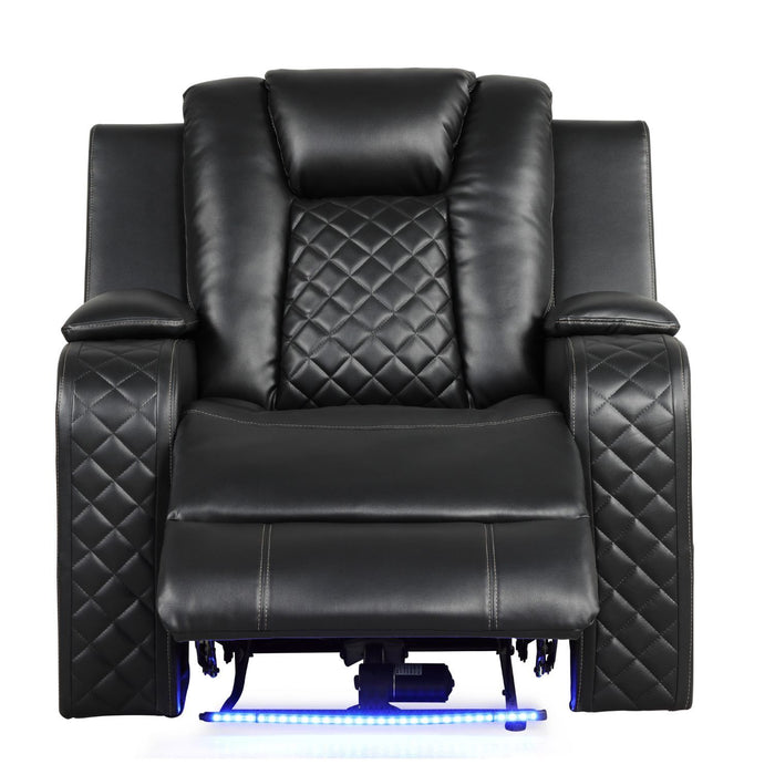 Benz - LED & Power Recliner With Adjustable Headrests And Ambient LED Lighting