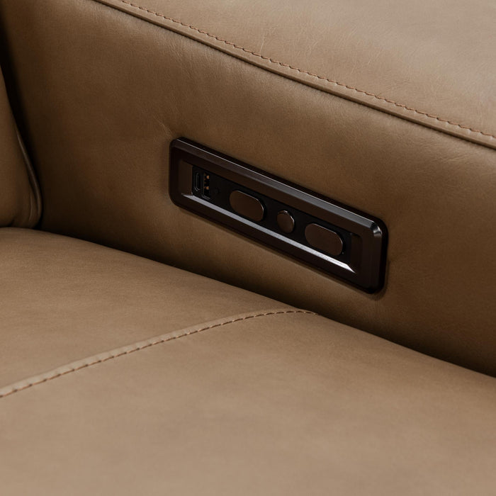 Kadon - Leather Power Recliner Sofa - Tan