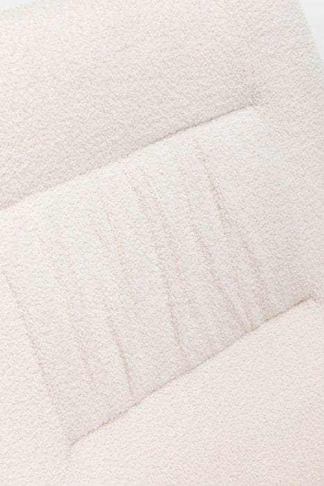 Rocking Chair Nursery, Teddy Upholstered Glider Rocker With High Backrest, Reading Chair Modern Rocking Accent Chairs Glider Recliner For Living Room - Cream