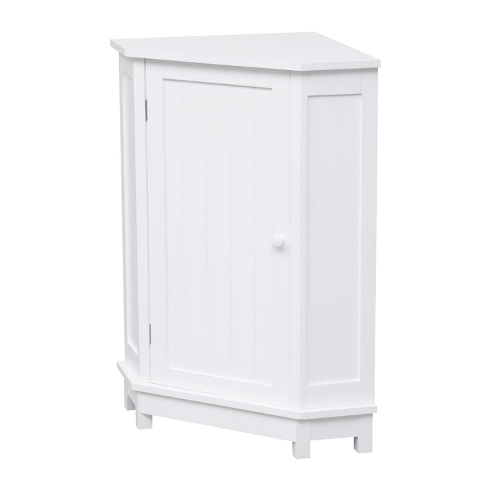 Bathroom Cabinet Triangle Corner Storage Cabinet With Adjustable Shelf Modern Style