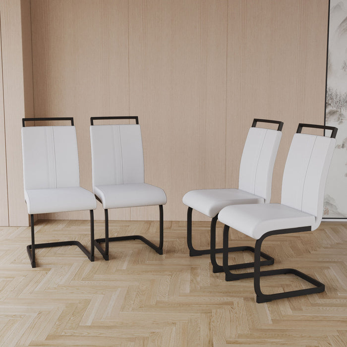 Modern Dining Chairs With High Back Upholstered Design Metal Legs