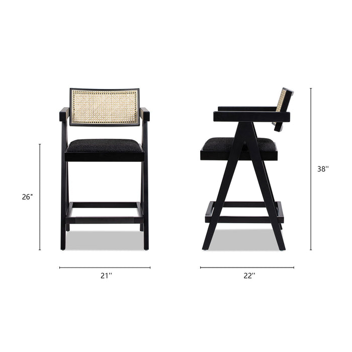 Milan - Modern Webbing Back Stool With Arms (Set of 3)