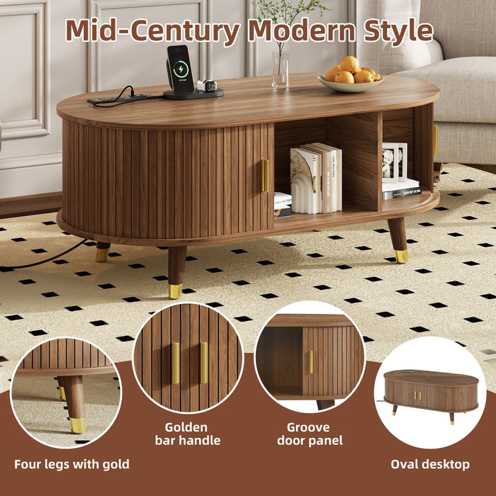 TV Stand & Coffee Table Set With Charging Station