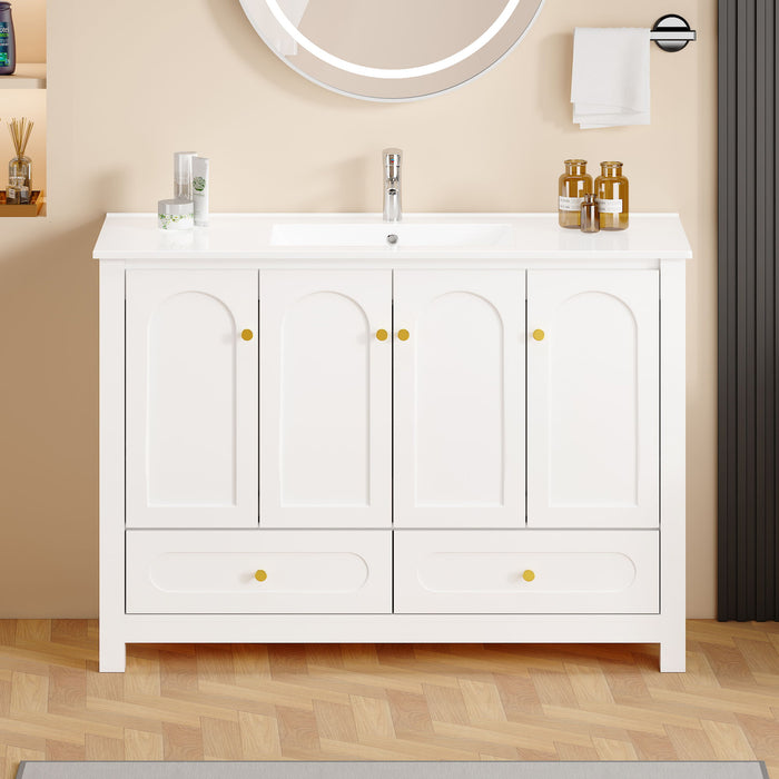 Bathroom Vanity With Sink Combo, 4 Soft Close Doors And 2 Drawers