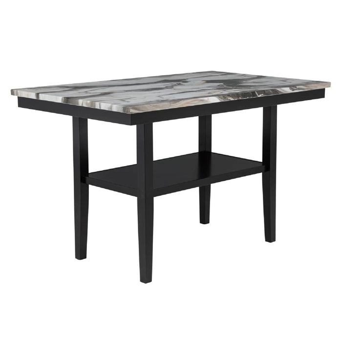 5 Piece Counter Dining Set With Table, Chairs - Black / Brown
