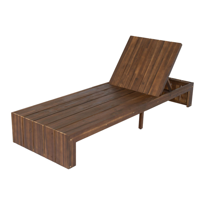 Adjustable Outdoor Chaise Lounge Patio Recliner With Removable Cushion