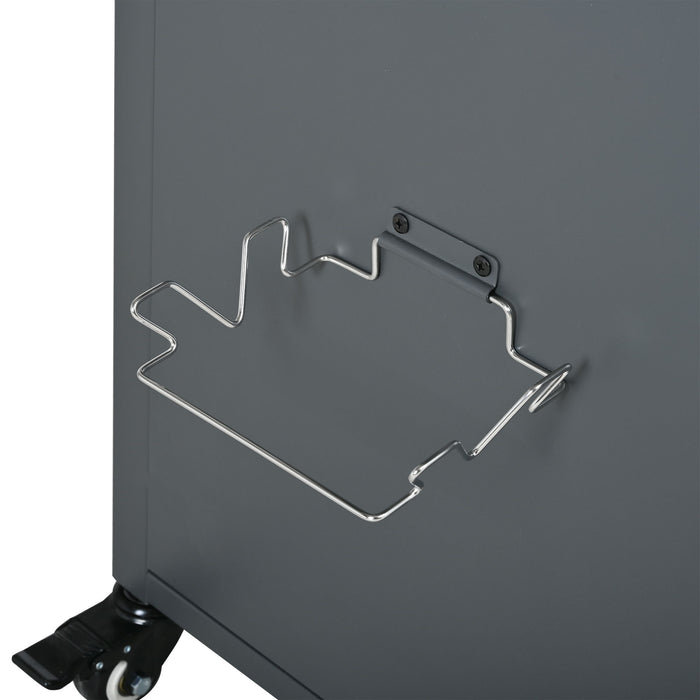 Foldable Outdoor Prep Station BBQ Cart With Trash Rack