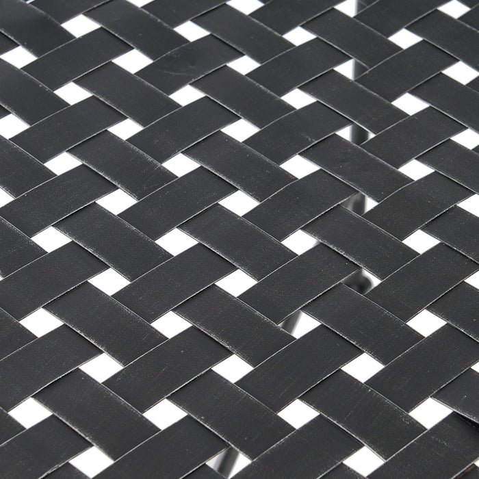 Luna - Outdoor Iron Coffee Table - Black Brush Silver