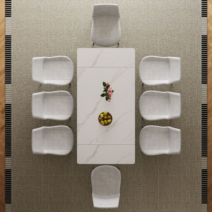 Modern Retractable Sintered Stone Dining Table